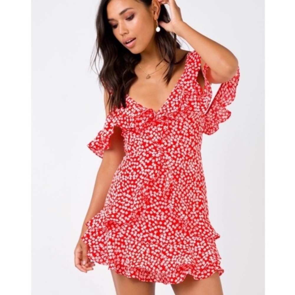 Princess Polly Red Floral Mini Dress